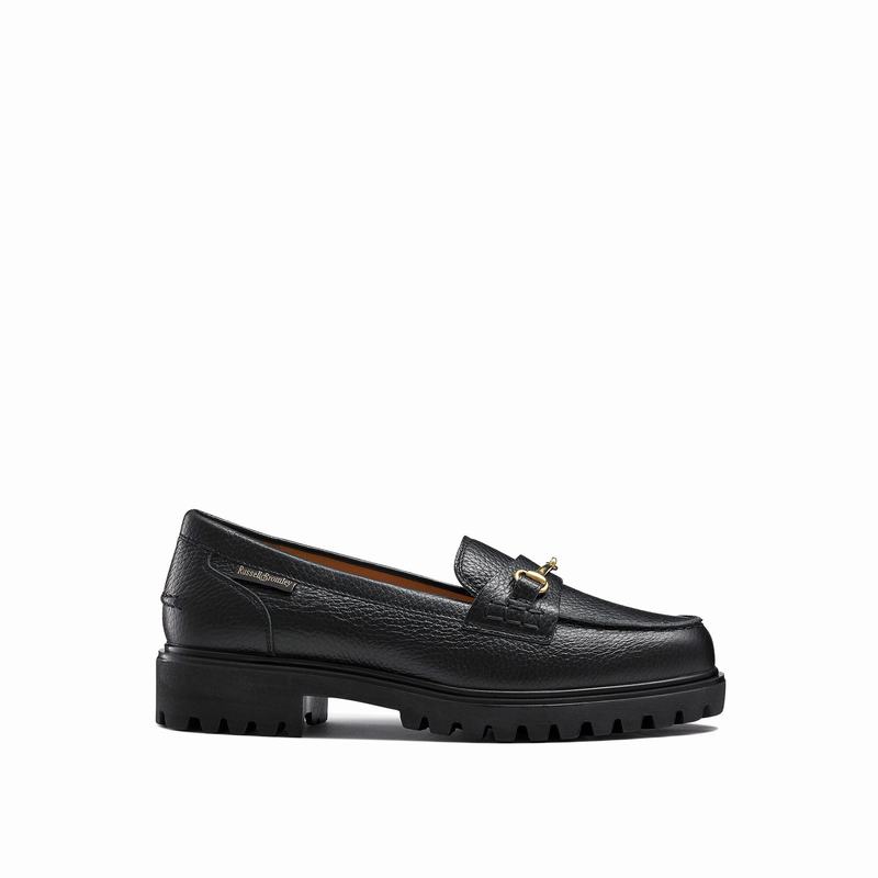 Russell & Bromley Booster Womens Snaffle Trim Loafers Black |PUR7718XD|